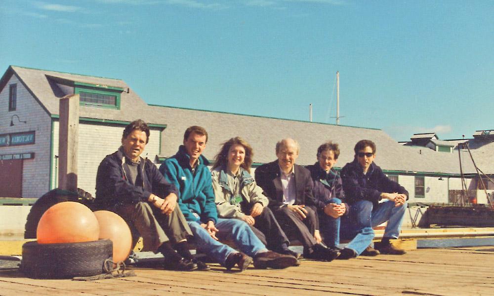 Staff of IBI Group sit on the Confederation Bridge